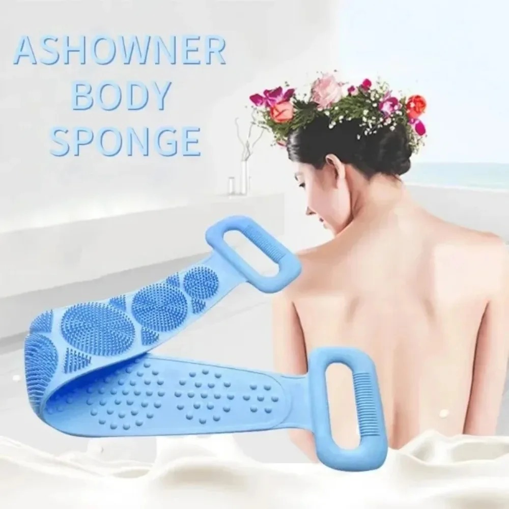 Home Bathroom Cleaning Machine - สายรัดขัดหลังซิลิโคนสำหรับอาบน้ำ ฟองน้ำขัดผิวเนื้อนุ่ม ขจัดคราบสิ่งสกปรกในห้องน้ำ อุปกรณ์ทำความสะอาดร่างกาย