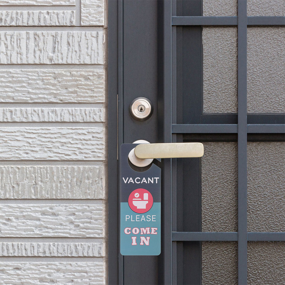 Home Bathroom Occupied Sign - ป้ายแขวนประตูห้องน้ำ 2 ชิ้น แบบสองด้าน แสดงสถานะว่าง/ไม่ว่าง วัสดุ