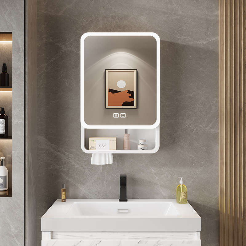 Home Bathroom Mirror - ออแกไนเซอร์ กระจก ตู้ห้องน้ำ ชั้นวางของ กระดาษตกแต่ง ตู้เก็บผลิตภัณฑ์ดูแลผิว