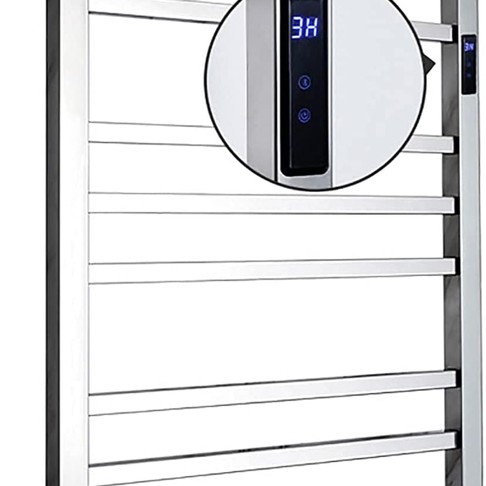 Towel Warmer Electric - เครื่องทำความร้อนผ้าขนหนูไฟฟ้า พร้อมตัวตั้งเวลา ติดผนัง 10 แท่ง ราวแขวนผ้าขนหนูไฟฟ้าอัจฉริยะ