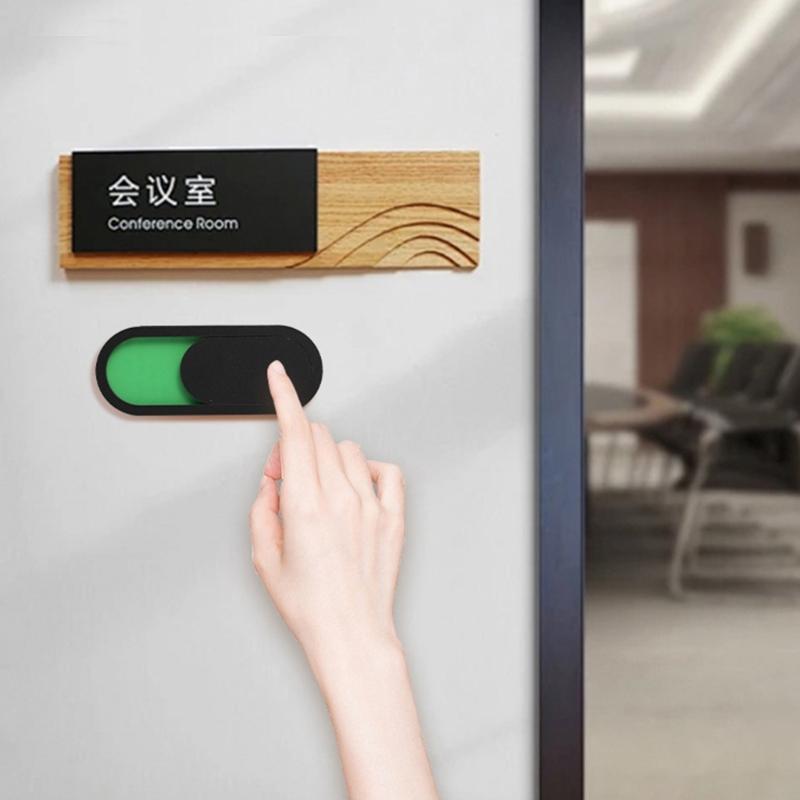 Home Bathroom Occupied Sign - 2pcs ว่างสถานะประตูที่ครอบครองสัญญาณเลื่อนสำหรับห้องน้ำและห้องประชุม