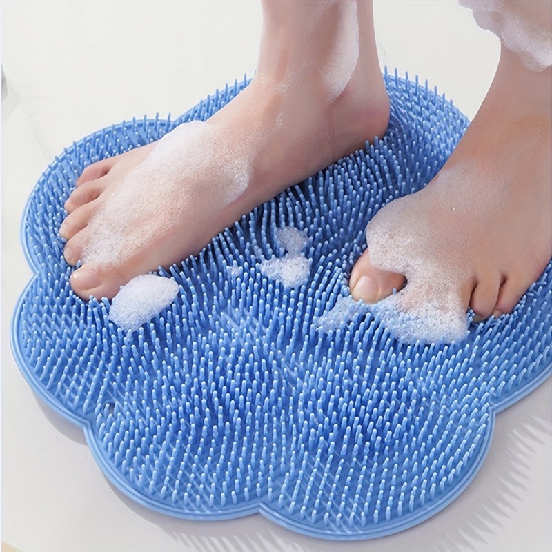 Home Bathroom Cleaning Machine - แผ่นขัดเท้าซิลิโคน 1 แพ็ค, แผ่นนวดหลังและเท้าอเนกประสงค์, อุปกรณ์เสริมในห้องน้ำกันลื่น