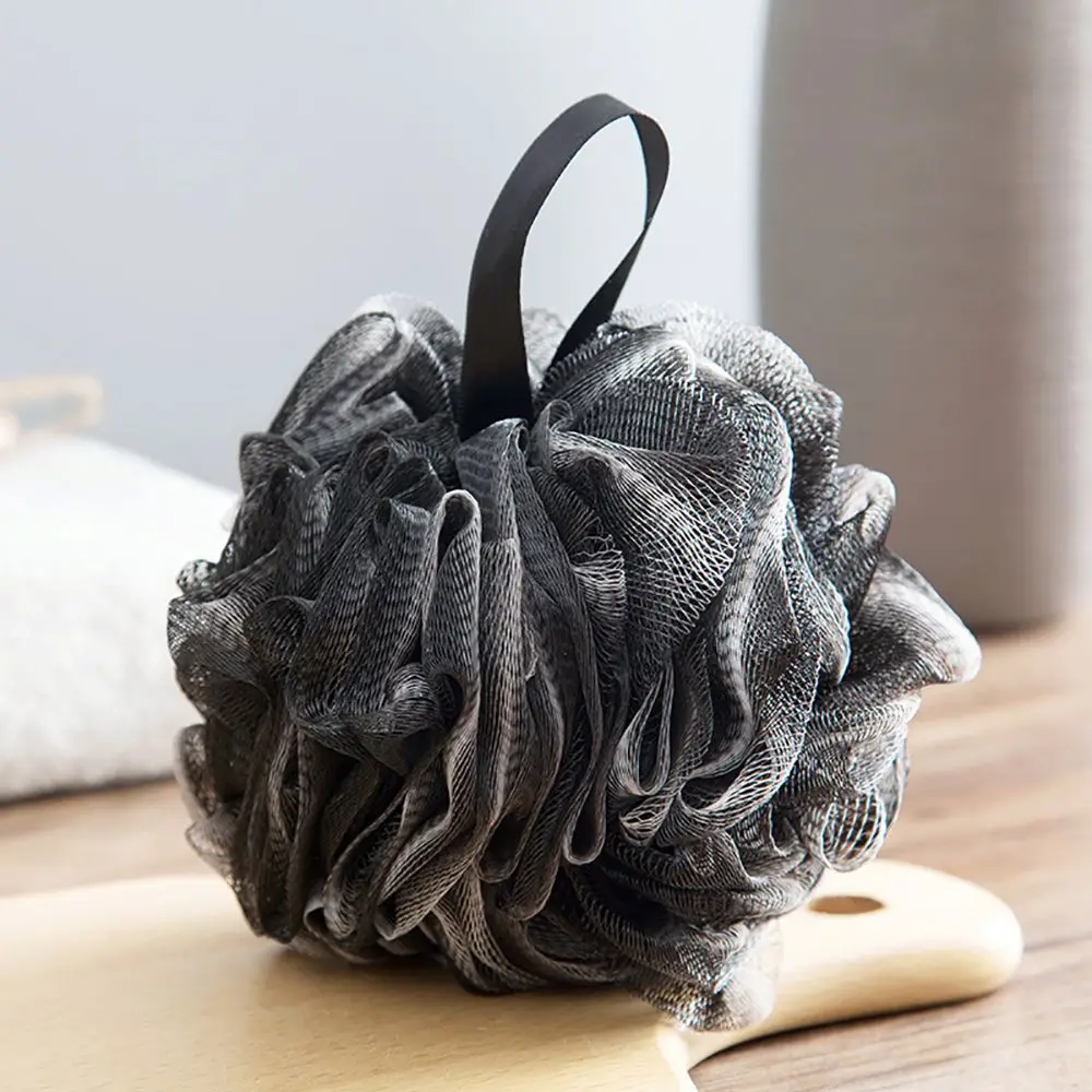Home Bathroom Cleaning Machine - นุ่มตาข่ายโฟมฟองน้ํา Exfoliating Scrubber สีดํา Bath Bubble