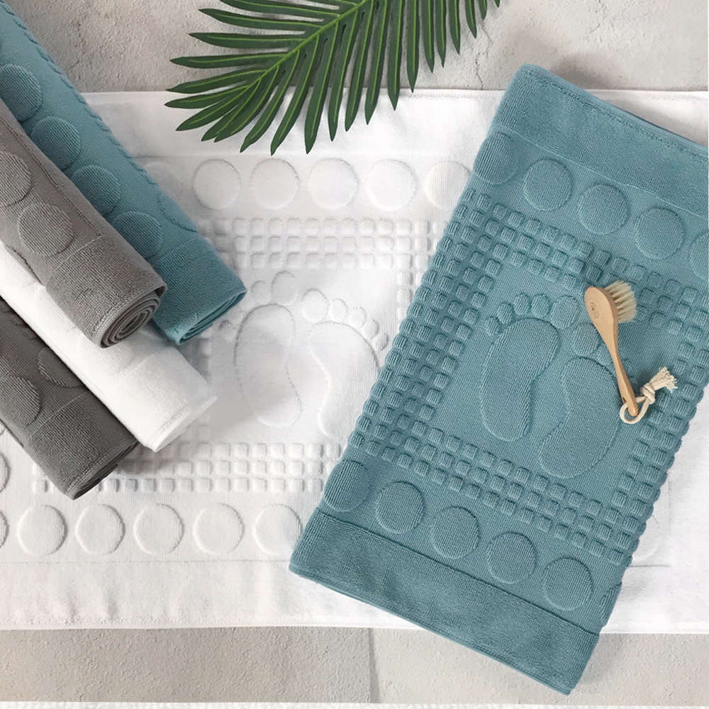 Home Bathroom Spa - พรมเช็ดเท้าสำหรับห้องน้ำ ขนาด 80x50 ซม. ผลิตจากผ้าฝ้าย คุณภาพระดับสปา
