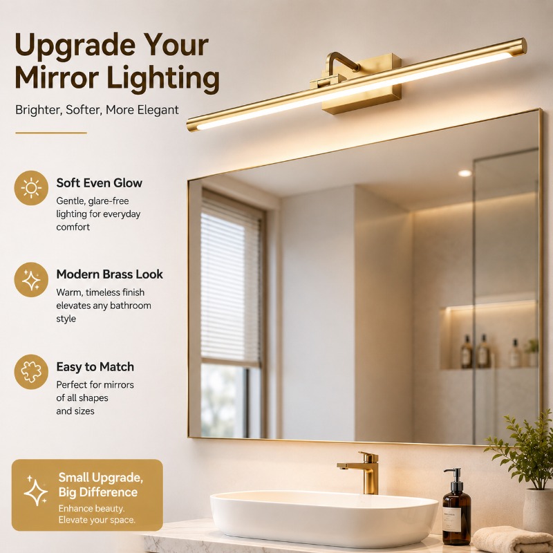 Home Bathroom Cabinets - ไฟกระจกแต่งหน้า LED วินเทจ ขนาด 40 ซม.