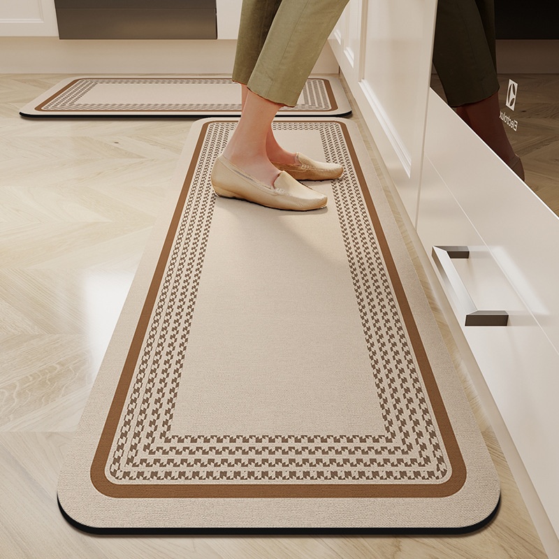 Home Bathroom Cleaning Machine - พรมปูพื้นห้องครัวแบบยาว ดูดซับได้ดีและทำความสะอาดง่าย พรมปูพื้นหน้าตู้สำหรับห้องซักรีด ตกแต่งบ้านอย่างเรียบง่ายและหรูหรา