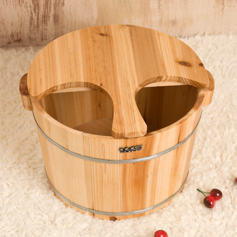 Home Bathroom Spa - ไม้แช่เท้าอ่างอาบน้ําฉนวนลึกสําหรับสปา/บ้านไม้ Herbal Therapy Barrel สําหรับนวดกดจุดห้องน้ําอ่างล้างหน้า