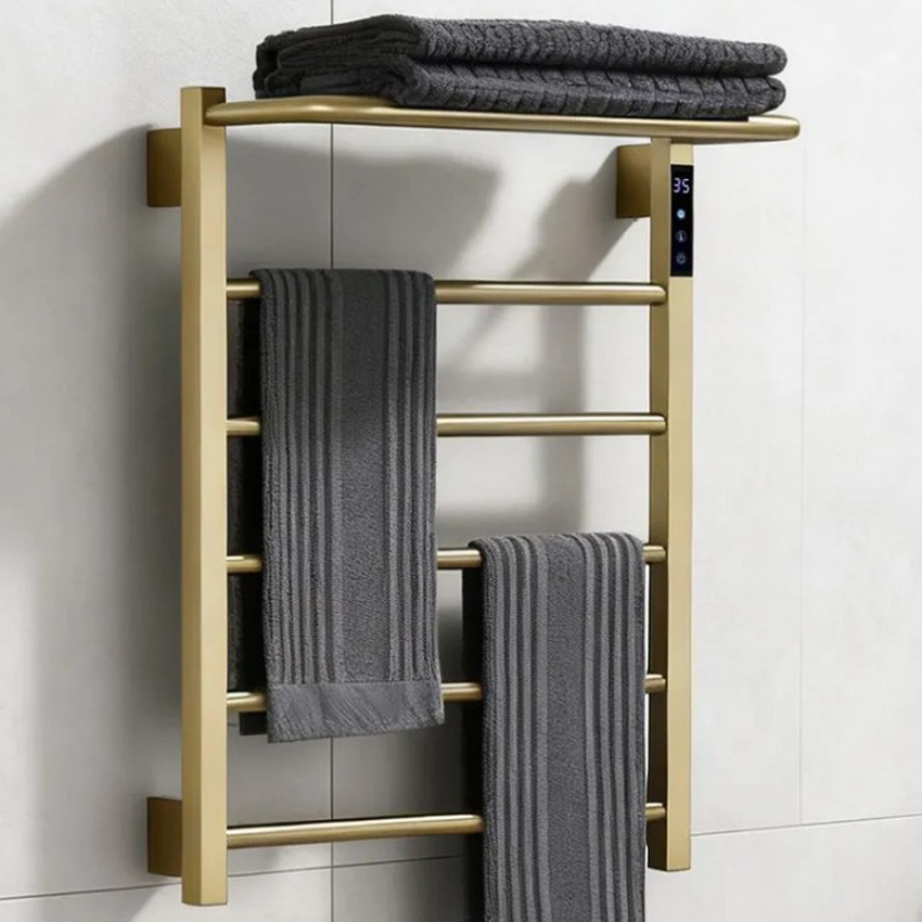 Towel Warmer Electric - เครื่องอุ่นผ้าขนหนูสแตนเลส 620*500*230 มม. ควบคุมอุณหภูมิและเวลาได้ ราวแขวนผ้าขนหนูอัจฉริยะ 110V/220V