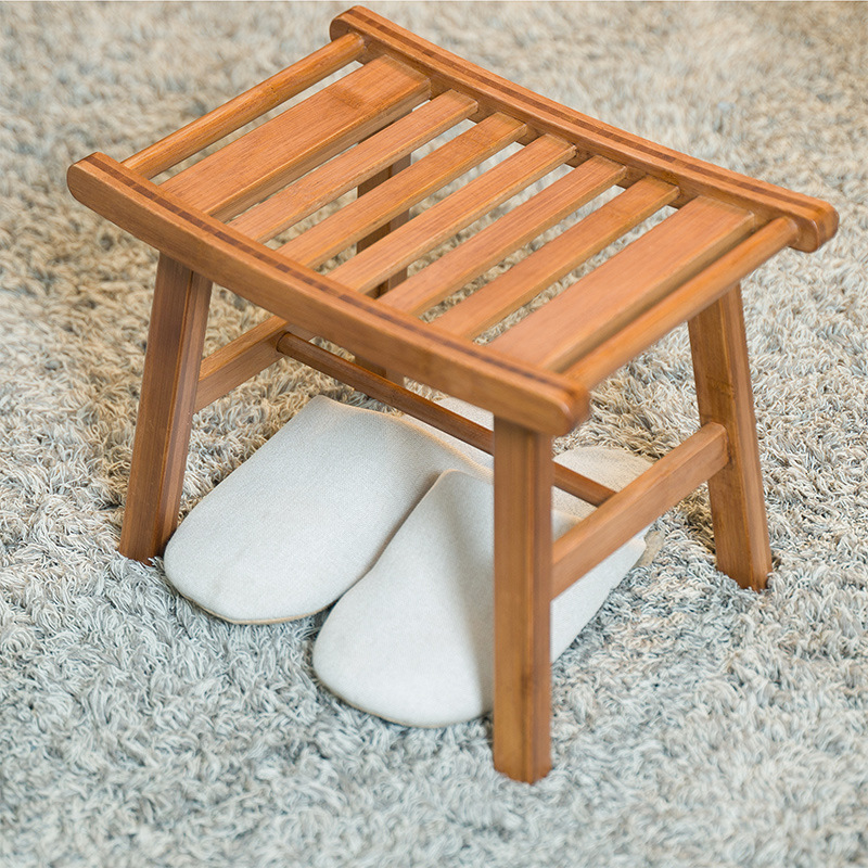 Home Bathroom Spa - เก้าอี้อาบน้ำไม้ไผ่ 1 ชิ้น กันลื่น ขนาดเล็ก สำหรับใช้ในบ้าน
