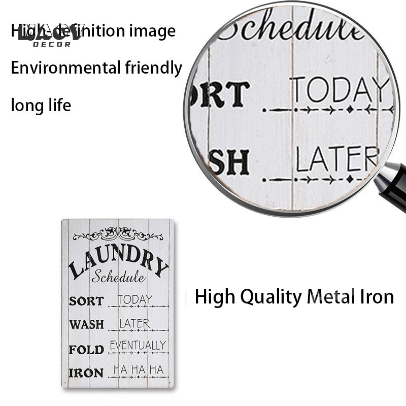 ป้ายโลหะติดผนังตกแต่งห้องซักรี - Home Bathroom Wall Art บทวิจารณ์และราคา