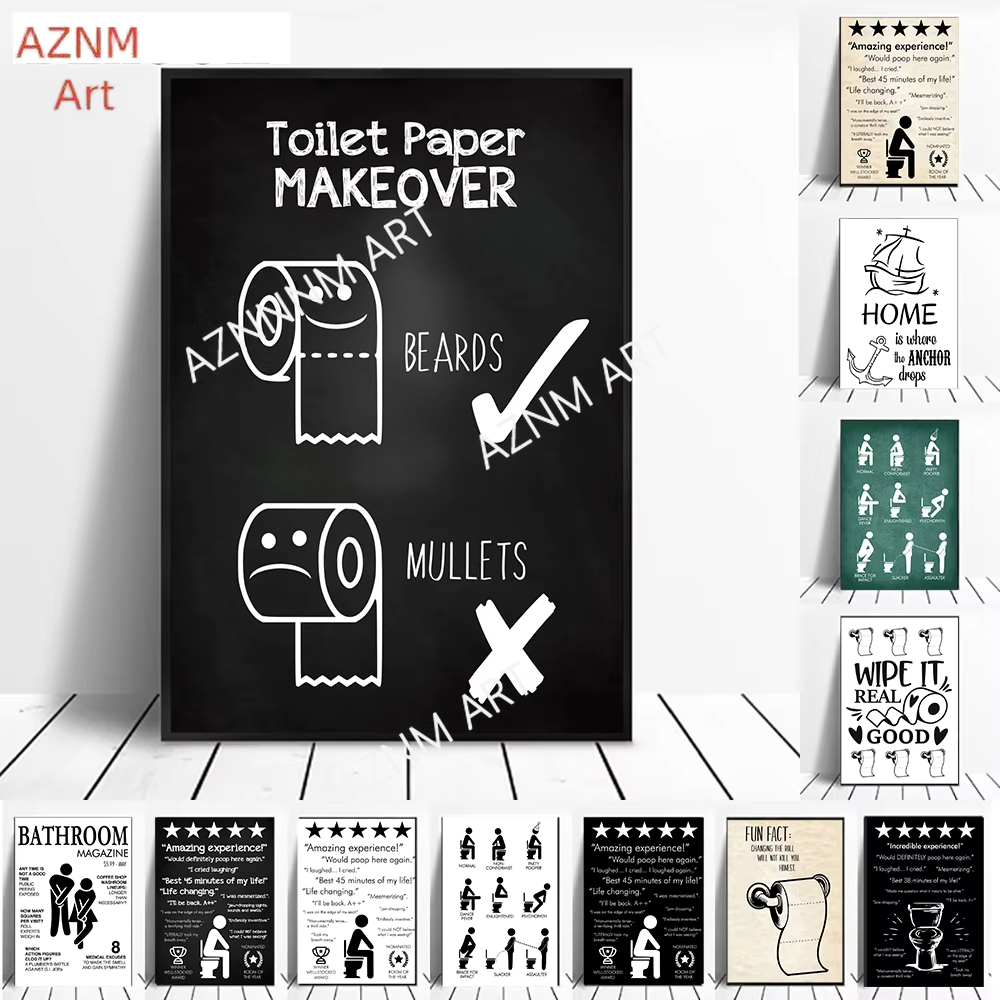 ภาพพิมพ์บนผ้าใบติดผนัง กฎห้องน - Home Bathroom Wall Art บทวิจารณ์และราคา
