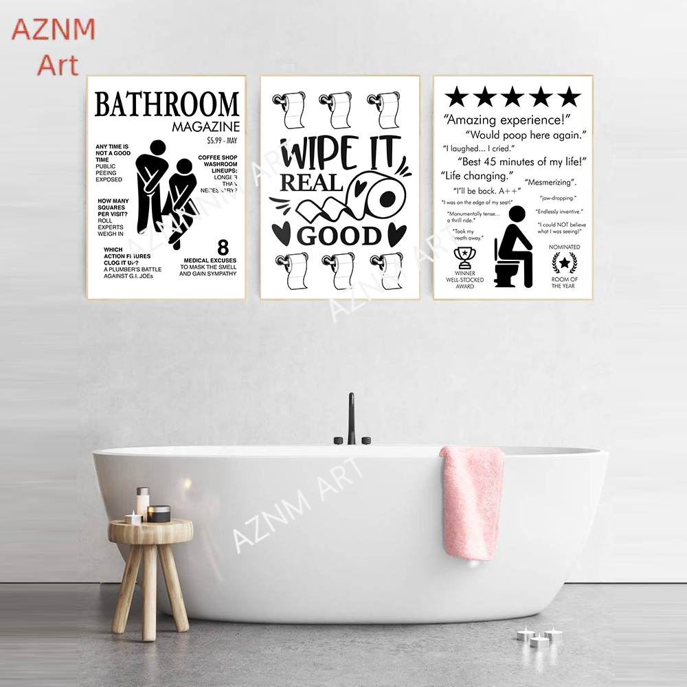 ภาพพิมพ์บนผ้าใบติดผนัง กฎห้องน - Home Bathroom Wall Art บทวิจารณ์และราคา