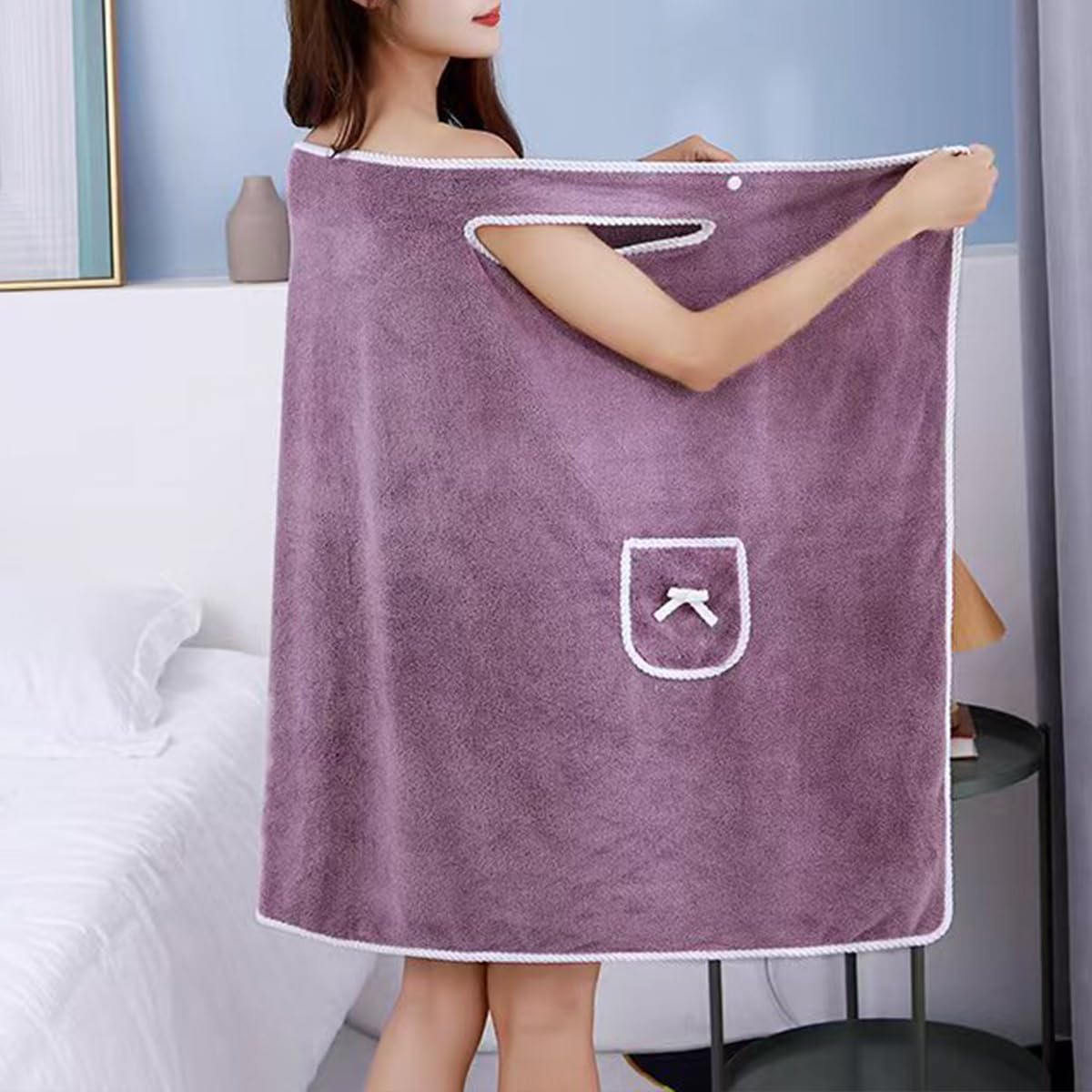 ผ้าขนหนูอาบน้ำแบบสวมใส่ได้ แห้ - Home Bathroom Spa บทวิจารณ์และราคา