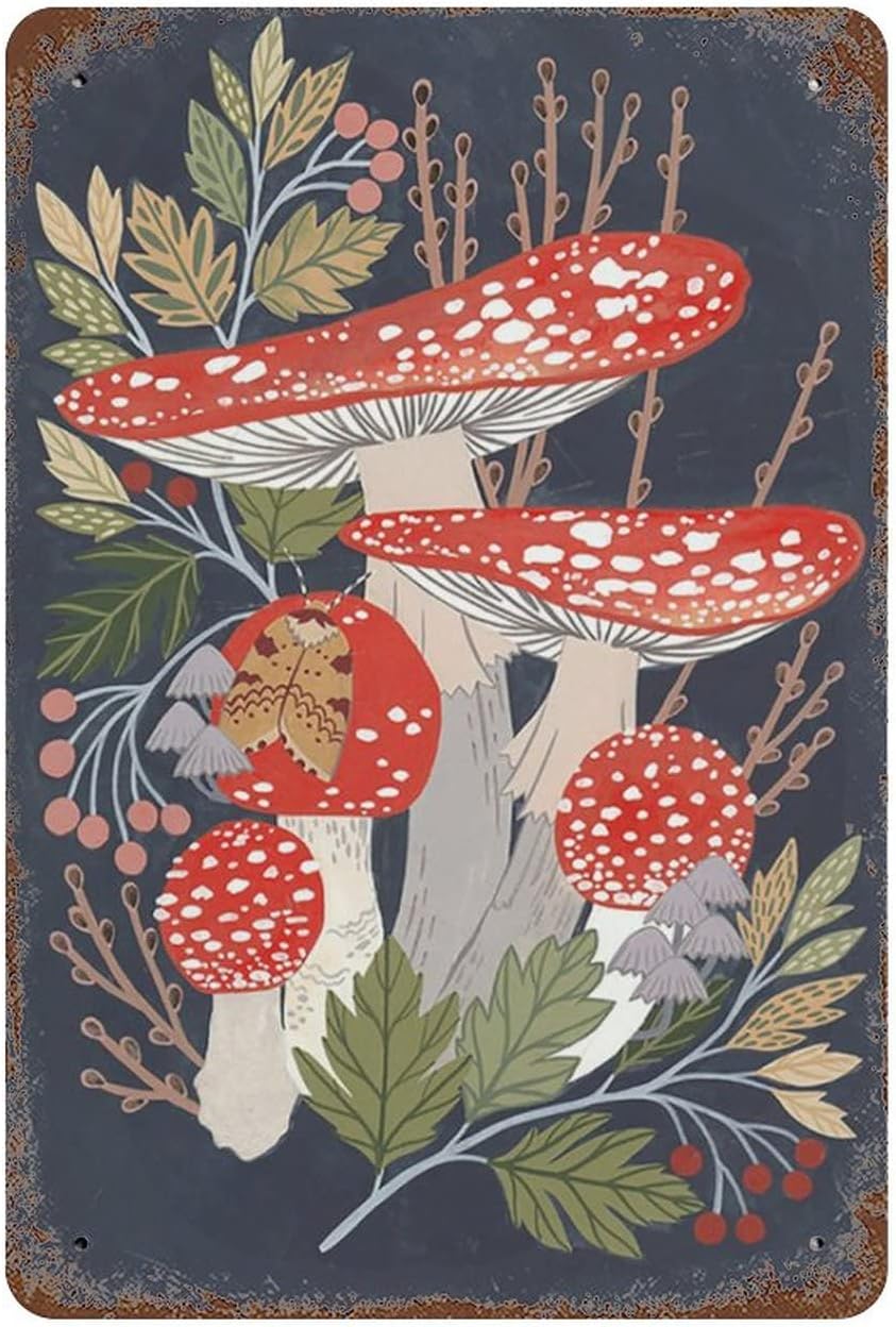 ป้ายโลหะวินเทจลายเห็ดสีแดงและข - Home Bathroom Wall Art บทวิจารณ์และราคา