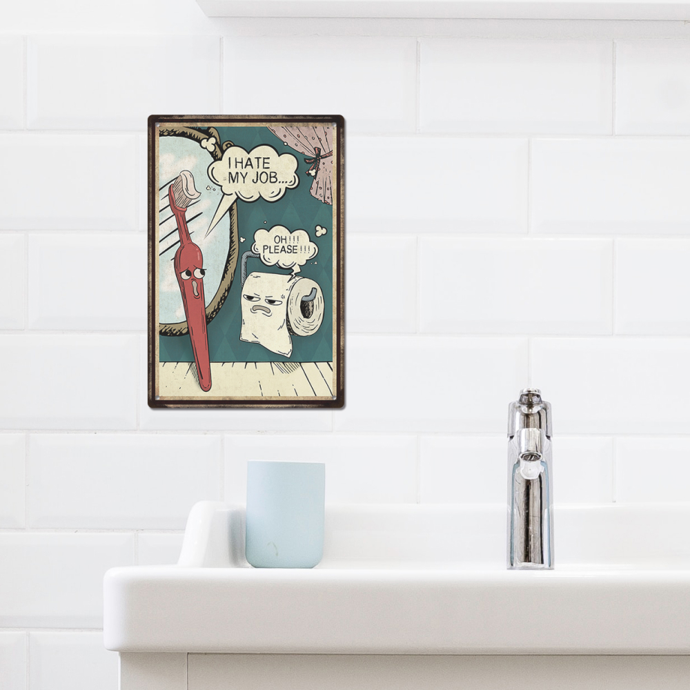 ป้ายโลหะตกแต่งห้องน้ำสไตล์วินเ - Home Bathroom Dimensions บทวิจารณ์และราคา