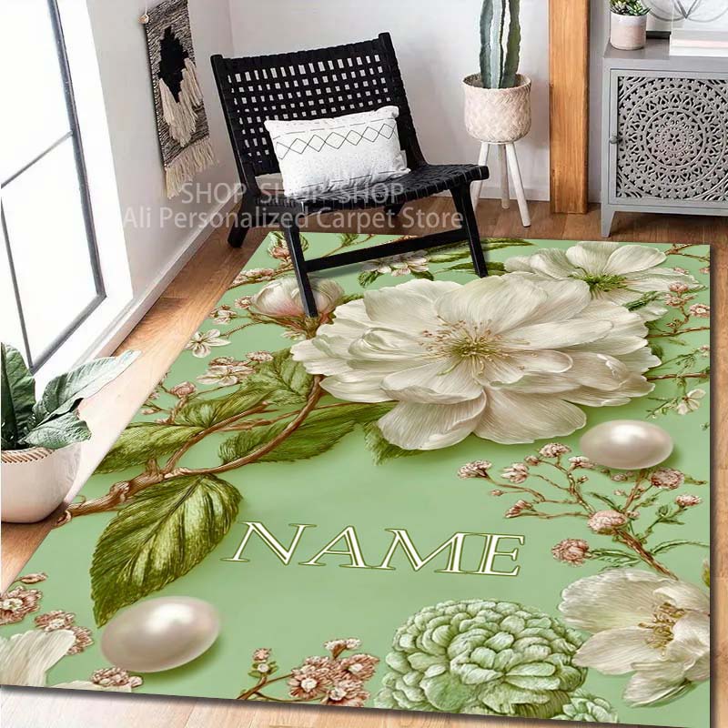 พรมพิมพ์ลายดอกไม้พร้อมชื่อสั่ง - Home Bathroom Name บทวิจารณ์และราคา