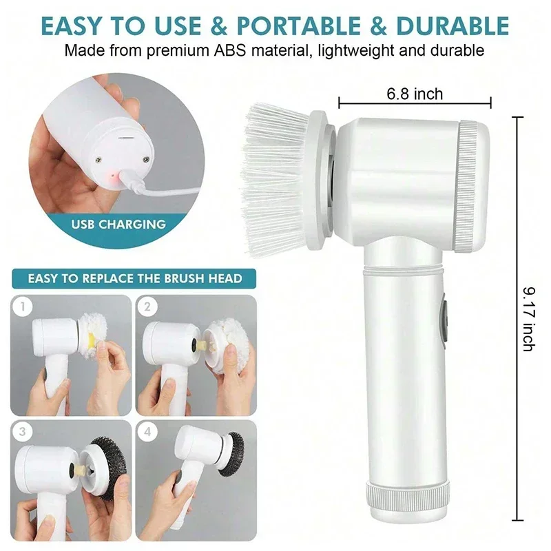 เครื่องขัดพื้นแบบหมุนไฟฟ้าไร้ส - Home Bathroom Cleaning Machine บทวิจารณ์และราคา