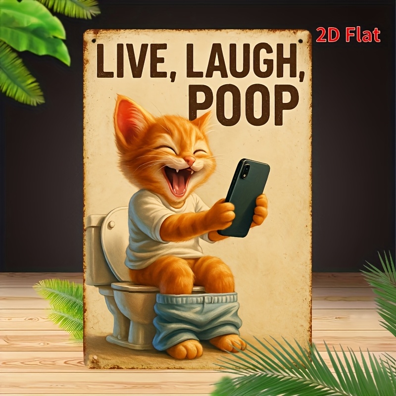 งานศิลปะติดผนังโลหะรูปแมวตลกบน - Home Bathroom Wall Art บทวิจารณ์และราคา