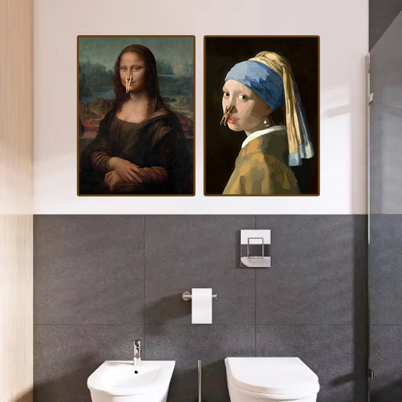 ภาพตกแต่งห้องน้ำลายกราฟิกแนวตล - Home Bathroom Wall Art บทวิจารณ์และราคา