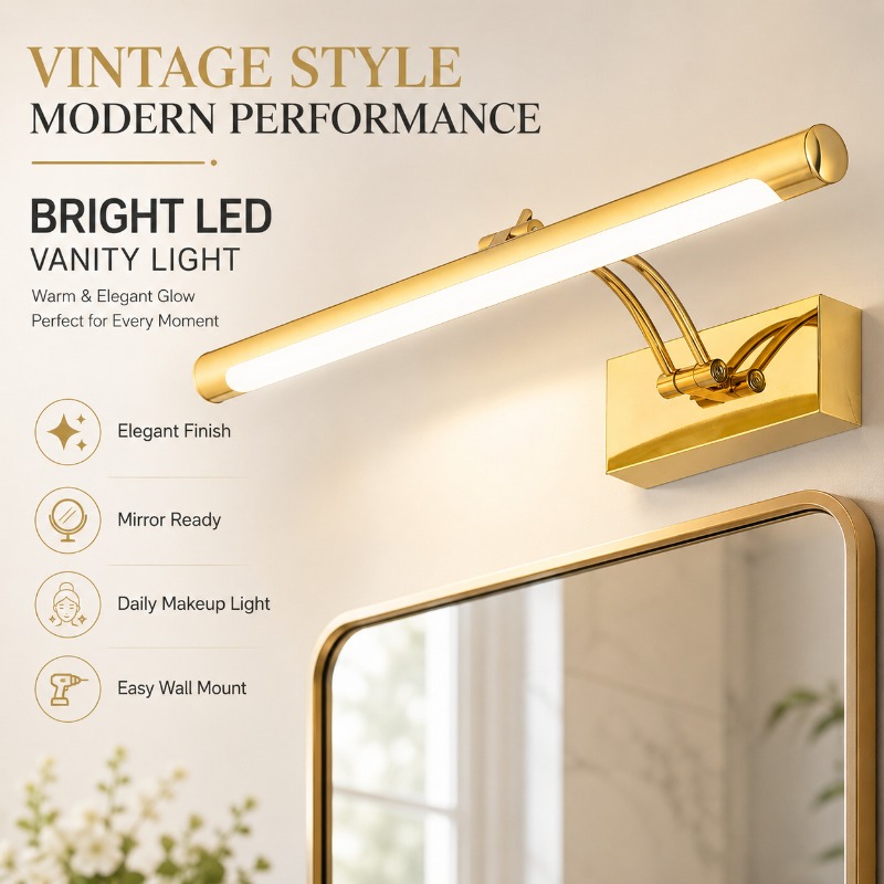ไฟกระจกแต่งหน้า LED วินเทจ ขนา - Home Bathroom Cabinets บทวิจารณ์และราคา