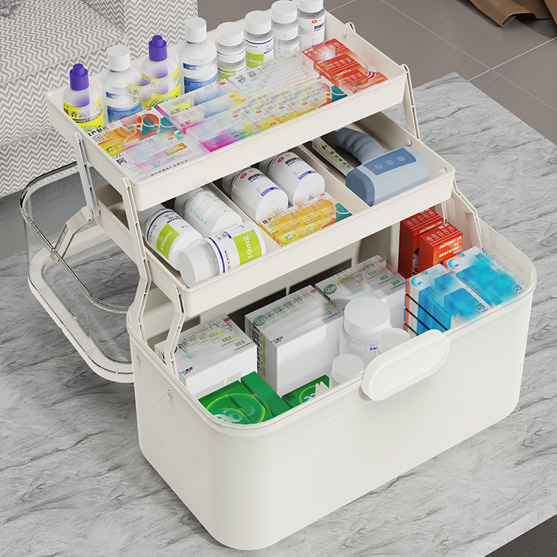 กล่องเก็บยาฝาใสความจุขนาดใหญ่/ - Home Bathroom Cabinets บทวิจารณ์และราคา