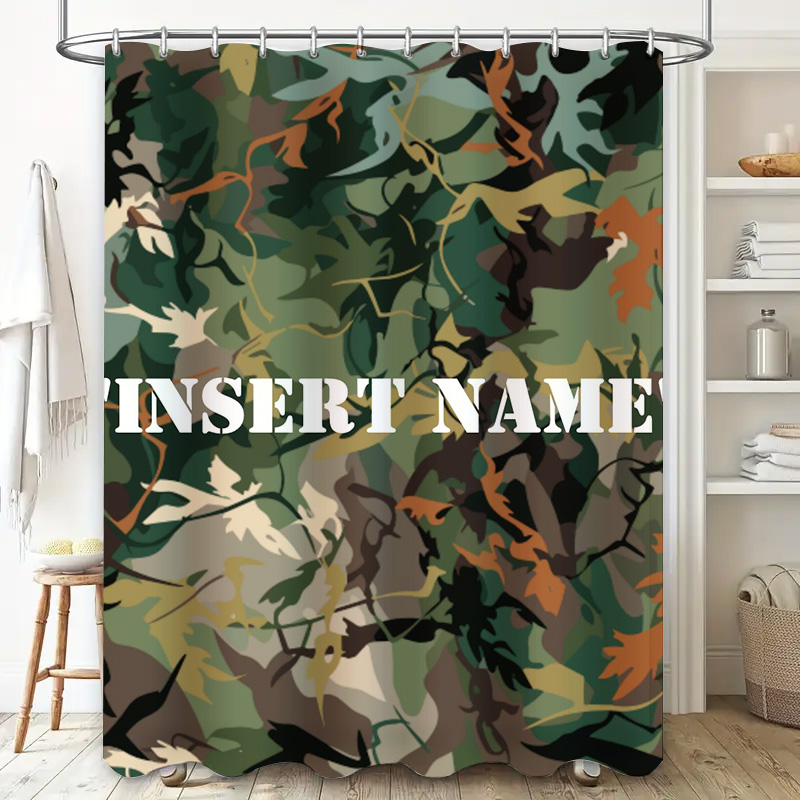 ส่วนบุคคลCamouflageพิมพ์ผ้าม่า - Home Bathroom Name บทวิจารณ์และราคา