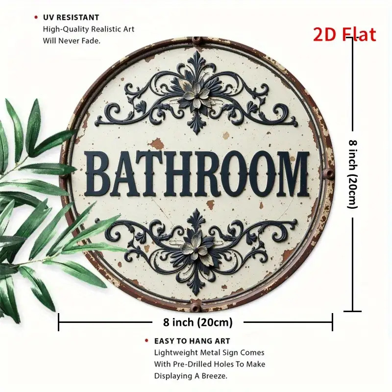 ป้ายโลหะอะลูมิเนียมทรงกลมแบบวิ - Home Bathroom Name บทวิจารณ์และราคา