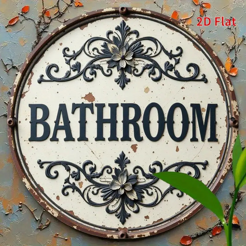 ป้ายโลหะอะลูมิเนียมทรงกลมแบบวิ - Home Bathroom Name บทวิจารณ์และราคา