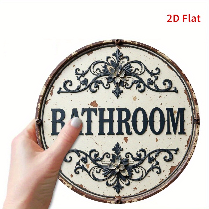 ป้ายโลหะอะลูมิเนียมทรงกลมแบบวิ - Home Bathroom Name บทวิจารณ์และราคา