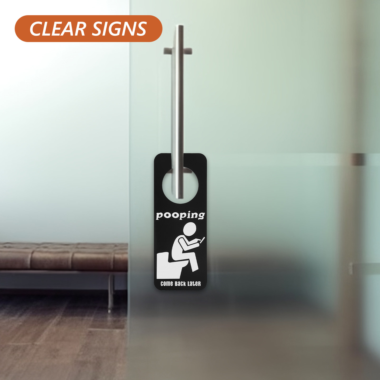 ป้ายแขวนประตูห้องน้ำแบบตลก ป้า - Home Bathroom Occupied Sign บทวิจารณ์และราคา