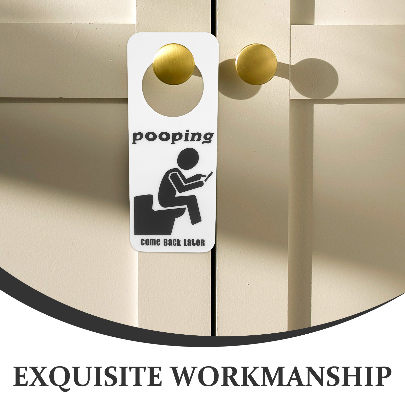ป้ายประตูห้องน้ำแบบตลก ป้ายแสด - Home Bathroom Occupied Sign บทวิจารณ์และราคา